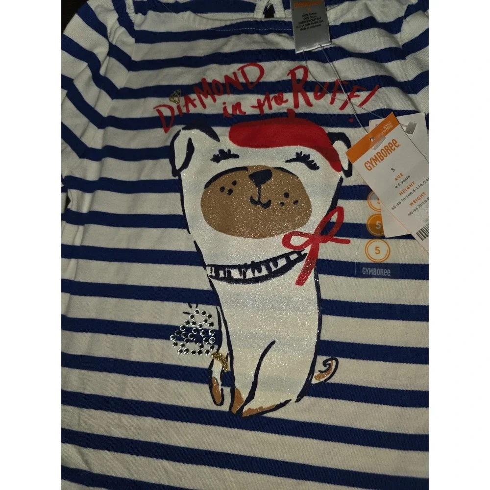 Gymboree mod about orange dog top diamond in the ruff size 5 nwt‎